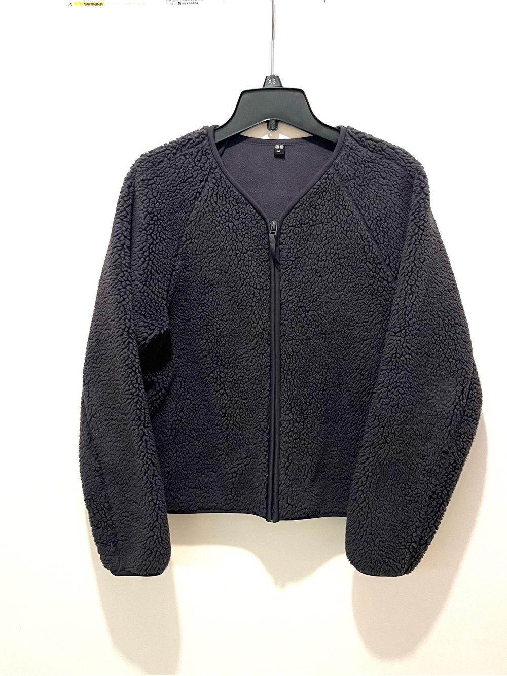 Women's Dark Grey Fleece Zip-Up Jacket / Cardigan - S - Big Pockets / Fall Wear